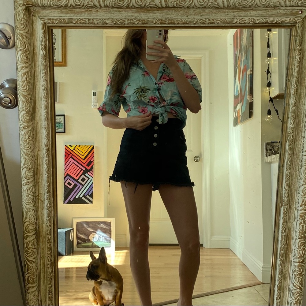 Flamingo vacation button up